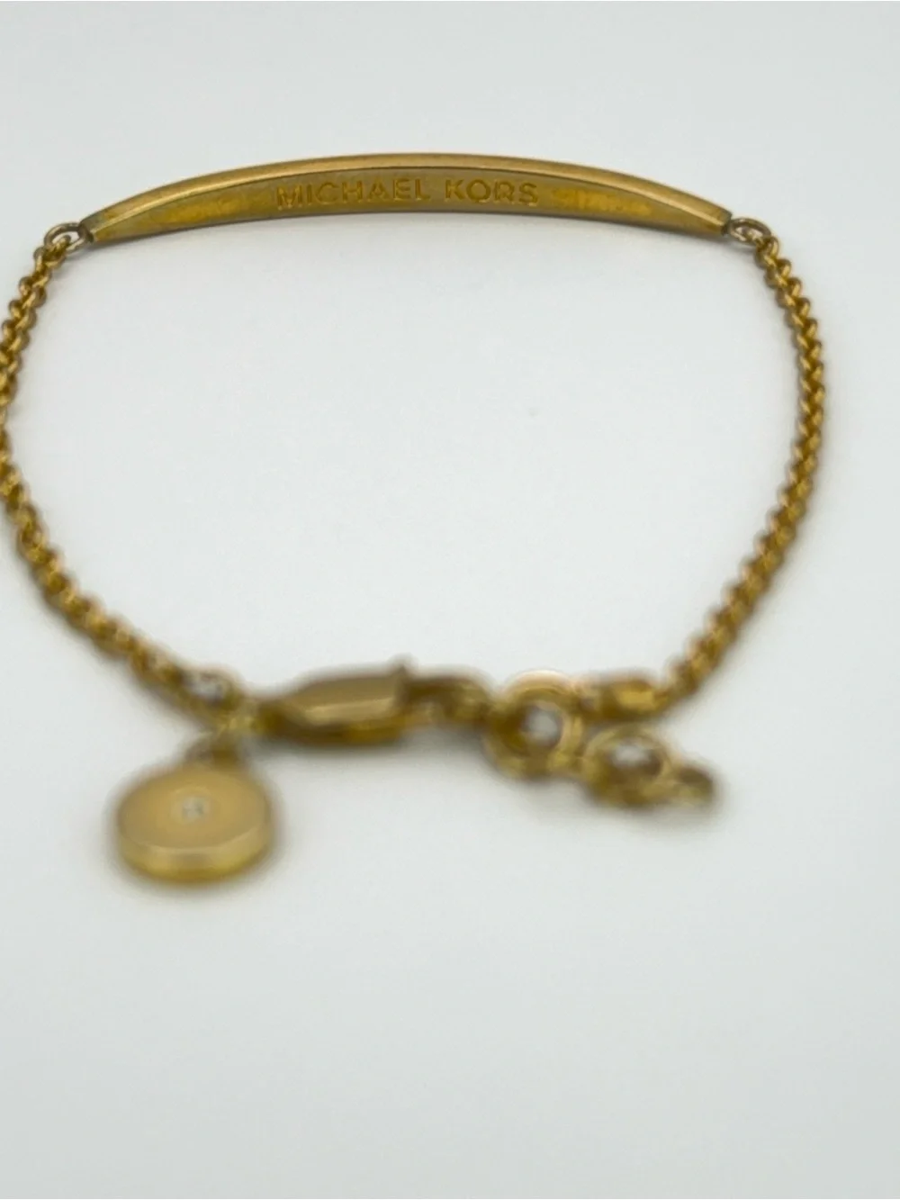 Gold-tone MK Michael Kors pavé curved bar Bracelet